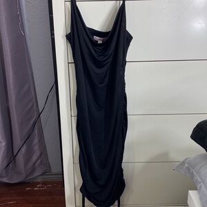 Love Hannah Black Slouchy Snug Mini Bodycon Dress